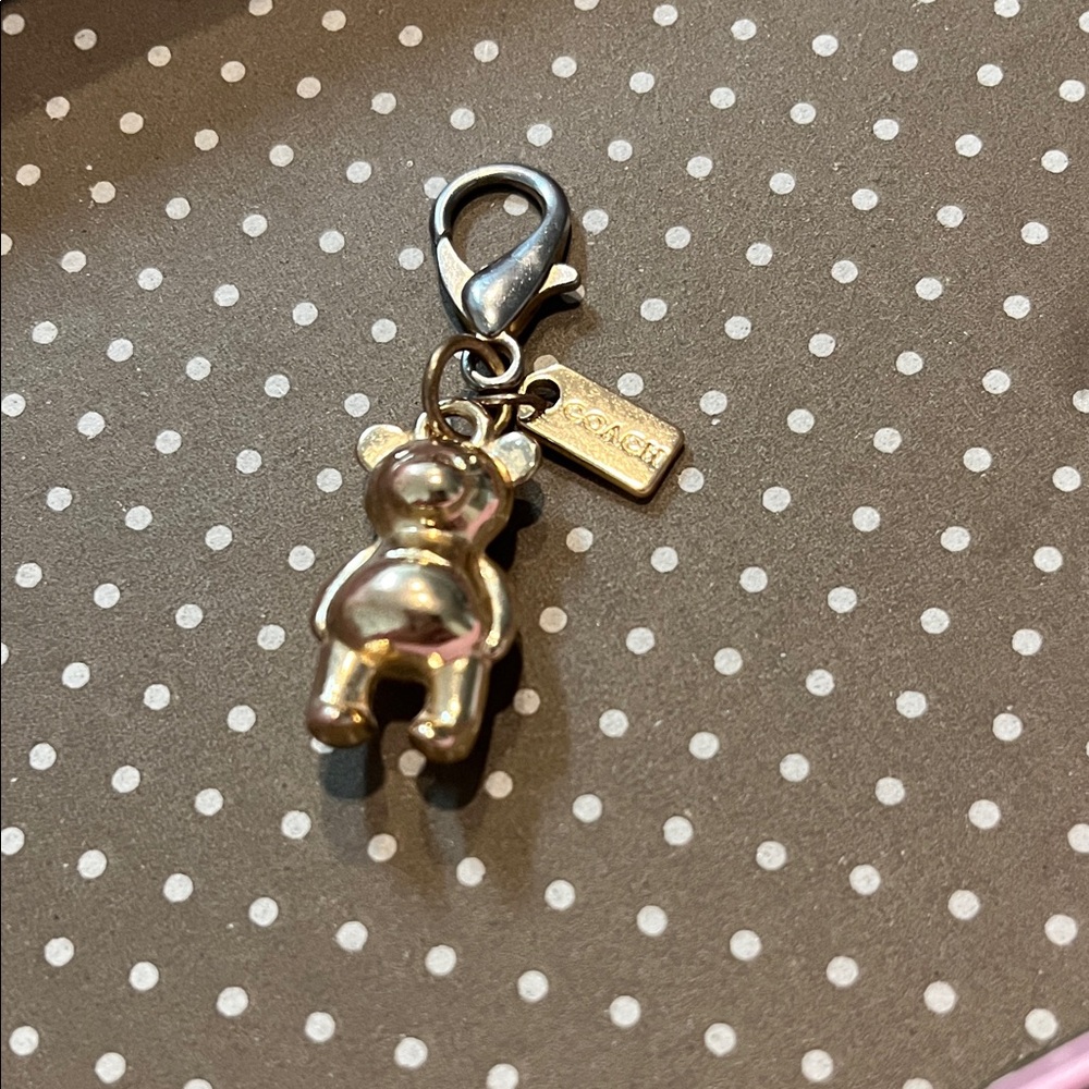 Coach Gold-Tone Teddy Bear Charm with